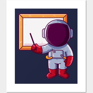 Cute Astronaut Presentation Cartoon Posters and Art